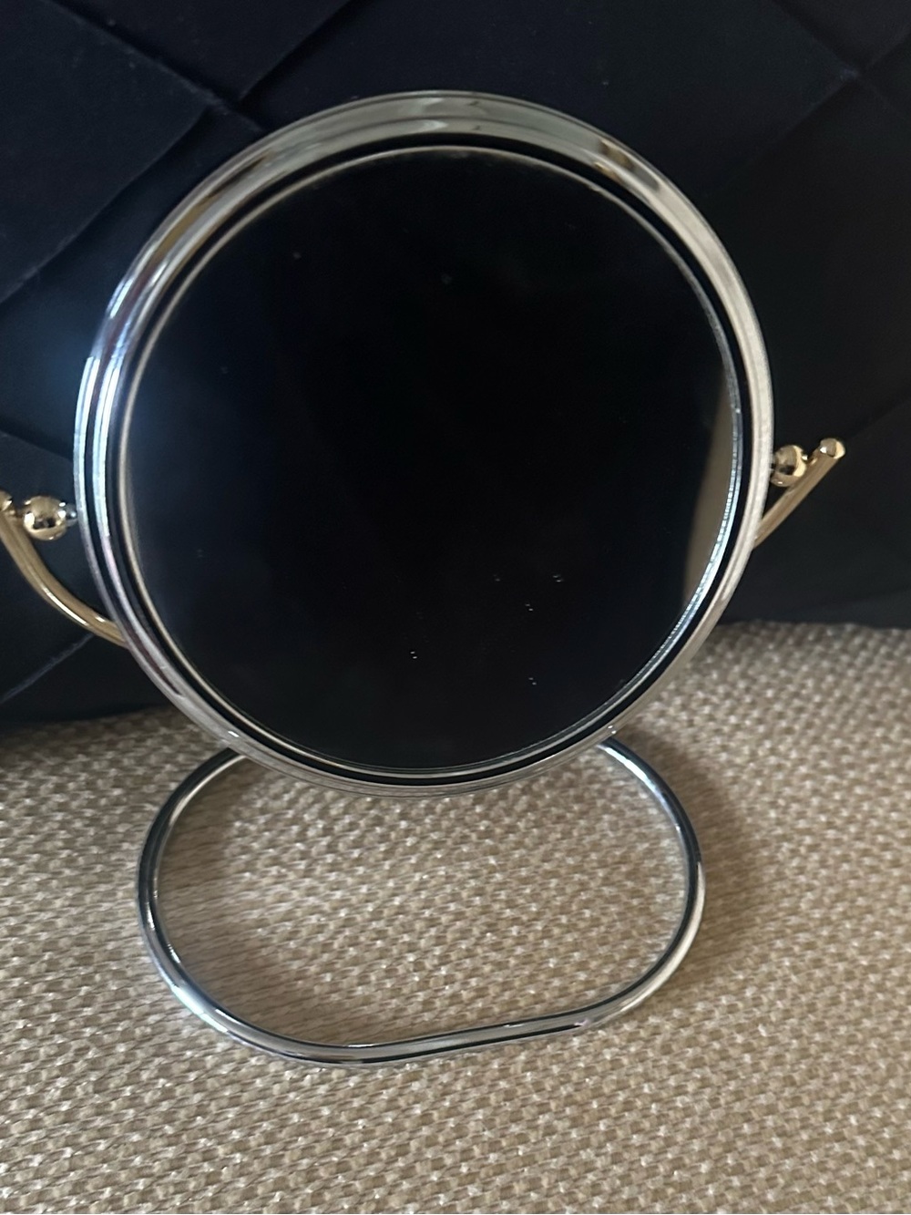 Gold & Black Double-Sided Standing Makeup Mirror